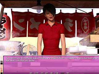 summer in the city with petite redhead enjoying ramen