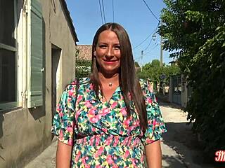 Mila jeune tries threesome with two guys outdoors 😏