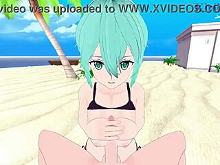 i intensely fuck asuna yuuki and sinon shino asada in sword art online hentai