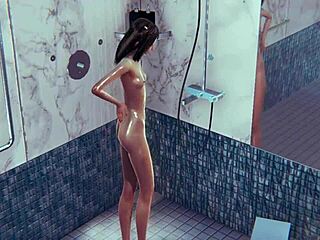 yo, skinny hentai babe banging in shower! 🚿