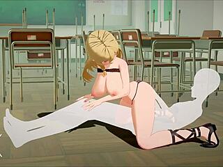 Marin de anime hentai folla en varias posiciones sexys con mamada.