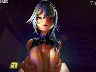 Hete hentai-babe med stor rumpe får fitta fylt i 3D tegnefilm-action