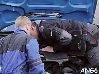 Watch this couple in electrifying doggy pounding with ball licking and sucking.