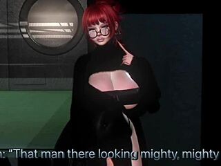 White slut bends over for deepthroat action in public cartoon.