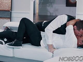 Handsome Tall Businessman Meets Young Hunky Black Man