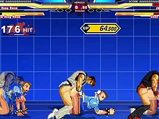 ¡Chun-Li enfrenta acción 6P salvaje en escena hentai!