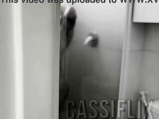 Shaved pussy tease while sucking cock