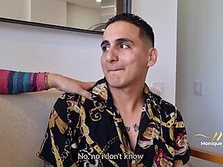 Hey, how did this hot milf handle two young guys in her first threesome?