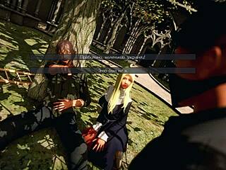 金髪と赤髪の美女がきつい拘束で激しいBDSMアニメゲームプレイ