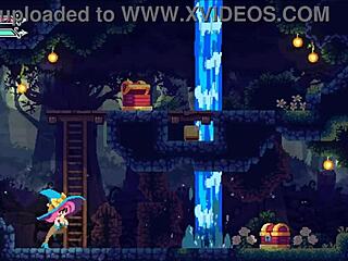 Flip Witch pixel hentai spill ep 2 med stort sexleketøy for monsterjente