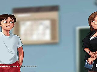 Summertimesaga se rozbaluje, jak se učí francouzsky v parním hentai e1 35