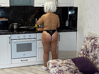 Hey stepmom, why cook in a thong if you want ass action?