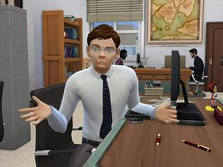 so, in this office parody, the boss just plays porn for everyone at work. wild, right?