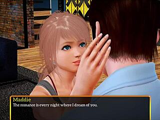 Anime blonde explores small tits in homemade game