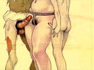 Saya suka lukisan erotik vintaj ini, berbulu dan retro!