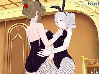 uhh, intense lesbian play with kusuha mizuha and cagalli yula athha...