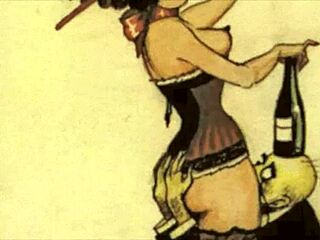 Saya suka lukisan erotik vintaj ini, berbulu dan retro!