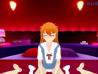 Rei Ayanami y Asuka Langley Soryu en acción POV hentai salvaje.