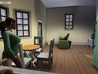 Cewek cantik ketahuan lihat temen sekamar BBC telanjang, langsung horny!