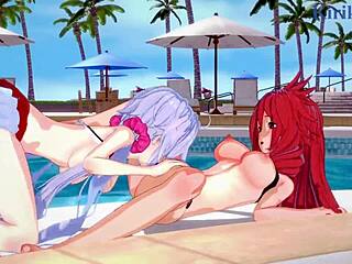 Uwielbiam intensywne lesbijskie zabawy w hentai Symphogear