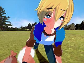 Ezreal and Braum in hard yaoi sex with blowjob and creampie