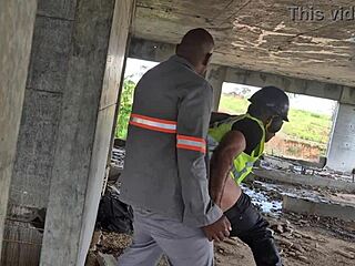 after everyone left, workers got busy in the construction site