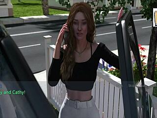 A wife and stepmother in erotic homemade hentai game with blonde milf