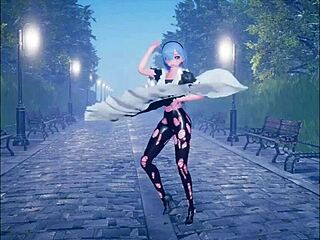 Søt anime jente danser før intens hentai banging