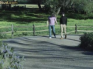 Hairy stud participates in foot fetish threesome with twinks