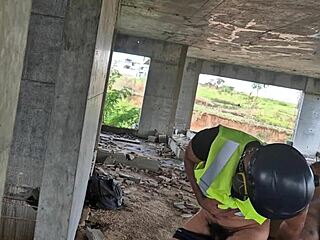 after everyone left, workers got busy in the construction site