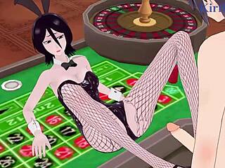 Rukia Kuchiki and Yoruichi Shihouin in bunny girl outfits get intense in Bleach hentai. Wild sex awaits in 3D cartoon action.