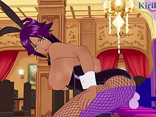 Rukia Kuchiki and Yoruichi Shihouin in bunny girl outfits get intense in Bleach hentai. Wild sex awaits in 3D cartoon action.