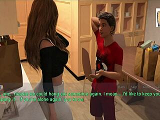 A wife and stepmother in erotic homemade hentai game with blonde milf