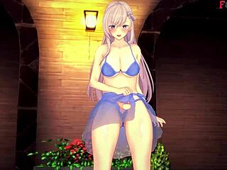 Belfast dragged me to the pool for a wild blowjob in Azur Lane fantasy.