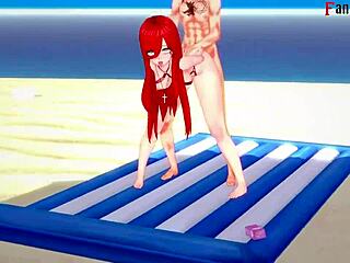 Parasoul in bikini gets wild in Skullgirls fantasy scene