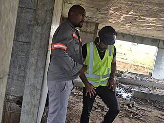 after everyone left, workers got busy in the construction site
