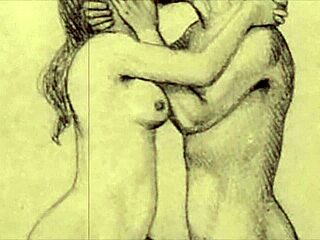 Vintage Erotic Illustration with Retro Anime Hentai Style