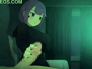 in this vel story pov hentai, the anime cartoon babe gives an intense handjob, stroking and teasing the cock