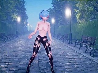 Cute anime girl dances before intense hentai banging