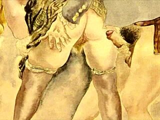 ภาพวาดอีโรติกวินเทจสไตล์การ์ตูนอนิเมะย้อนยุค ศิลปะเฮ็นไตคลาสสิกเรียกความทรงจำสุดร้อนแรง