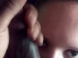 lena starr just got cum splashed in her eye after sucking big black cock