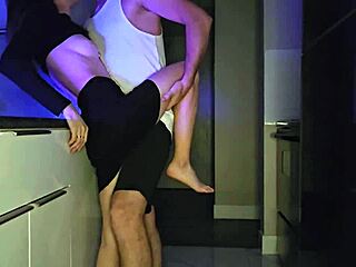 Amateur Kitchen Moans from Petite Brunette in Tight Dress