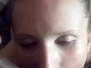 lena starr just got cum splashed in her eye after sucking big black cock