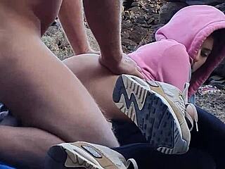 Outdoor Sex with 18yo Hot Brunette Teen Babe Feels So Wild