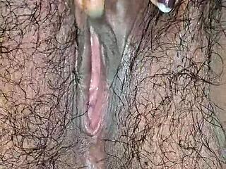 Desi Hairy Pussy Close-Up with Tight Wet Lips