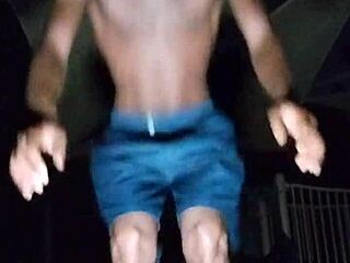 yo, wanna see my skinny roommate work out in the dorm?