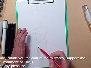 So this hot brunette in latex got sketched quick with markers. Man, her big ass in doggystyle was unreal!