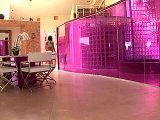 hey, check out these two brunette lesbians banging with a strapon