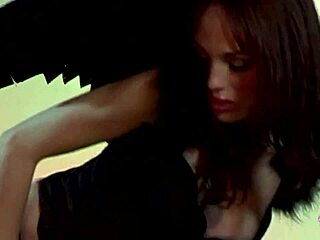 Look at this beautiful brunette in costume getting her tight pussy pounded