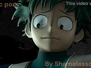 Toga and Deku share intimate kissing moments leading to monster cock blowjob and creampie cumshot